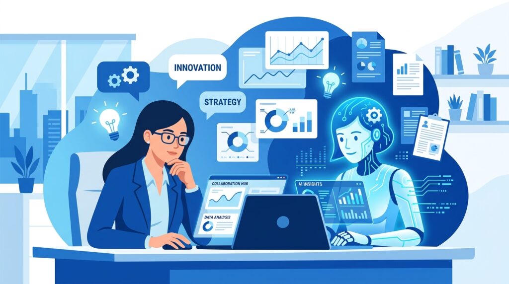 Human-AI collaboration between a professional and an AI assistant