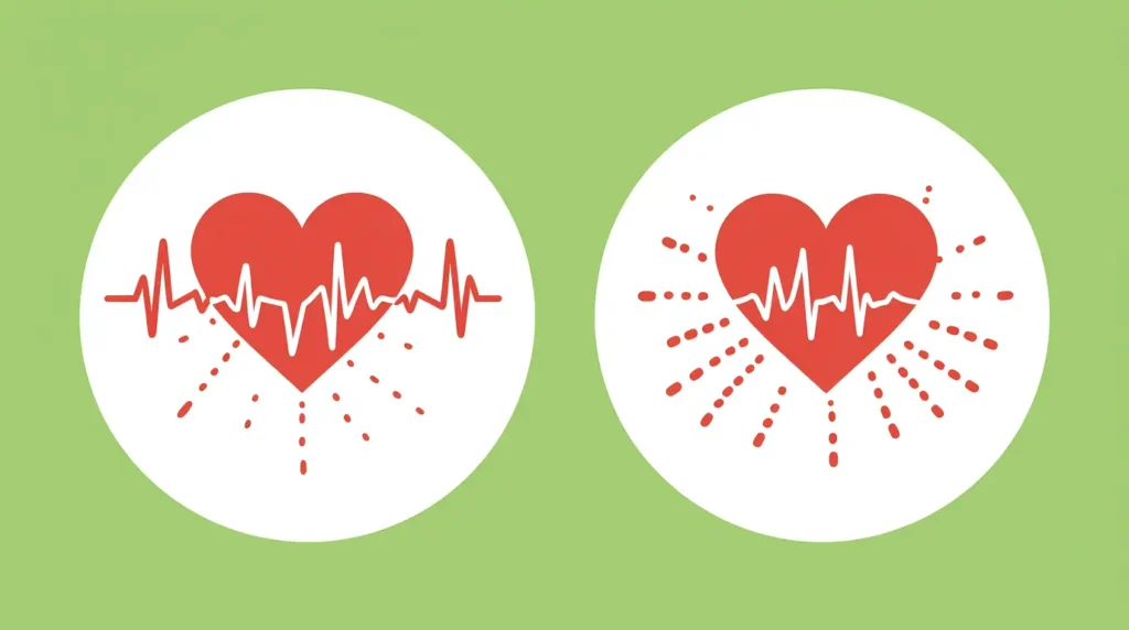An infographic comparing a low HRV score with a good HRV score.