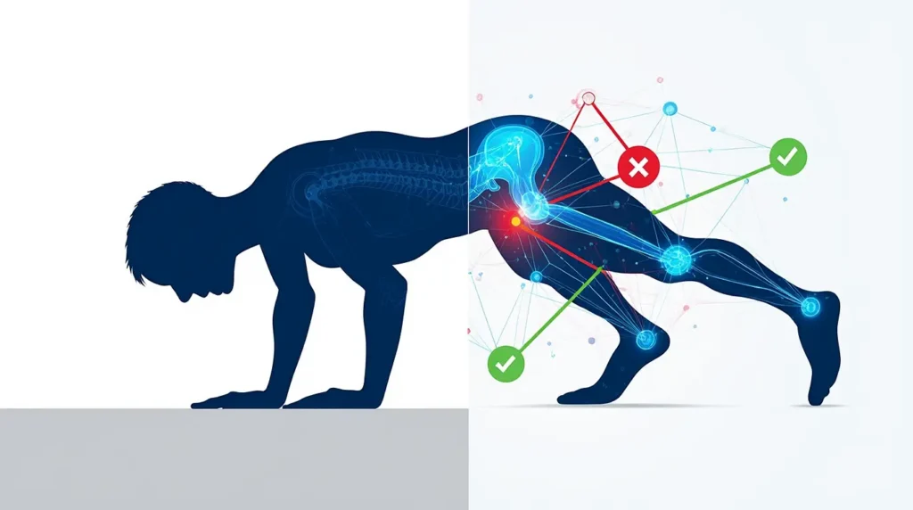 Screenshot of Kemtai, an AI app to checks exercise form and gives a user a high score for a good squat.